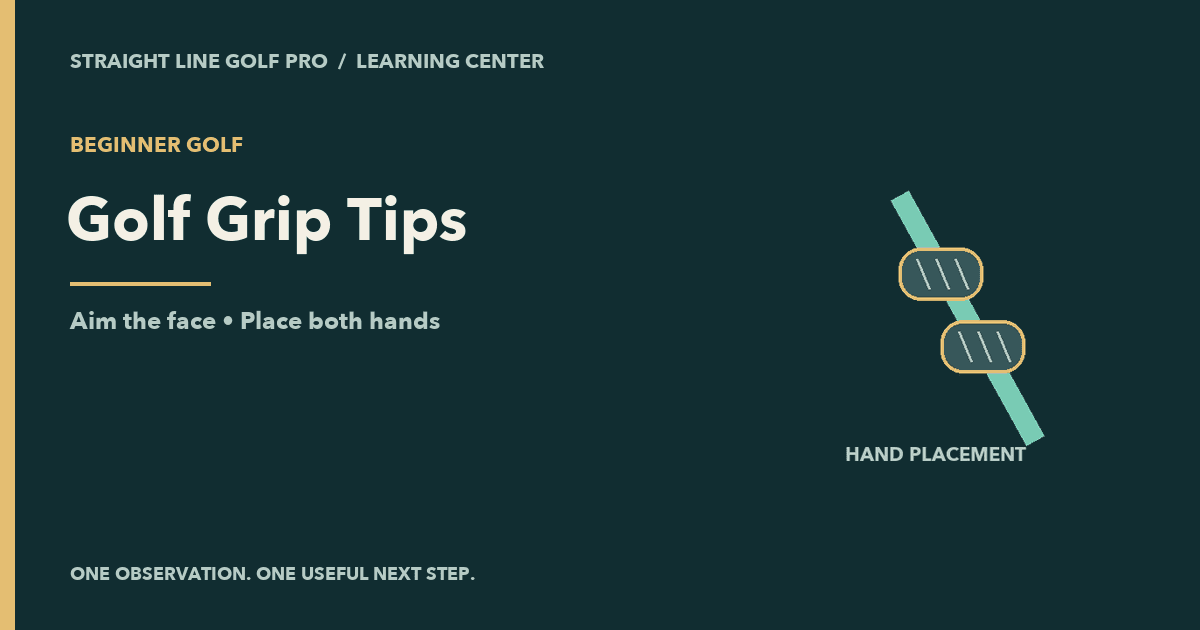 Golf Grip Tips: illustrated aim the face and golf practice context with the exact article title.